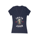 Tom & Jerry Women's Jersey Short Sleeve Deep V-Neck Tee