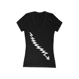 Elder Bolt Women's Jersey Short Sleeve Deep V-Neck Tee