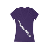 Elder Bolt Women's Jersey Short Sleeve Deep V-Neck Tee