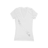 Elder Bolt Women's Jersey Short Sleeve Deep V-Neck Tee