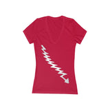 Elder Bolt Women's Jersey Short Sleeve Deep V-Neck Tee