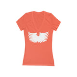 Eagle Wings Women's Jersey Short Sleeve Deep V-Neck Tee