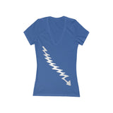 Elder Bolt Women's Jersey Short Sleeve Deep V-Neck Tee