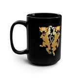 Lucky 3 Cats Black Mug 15oz