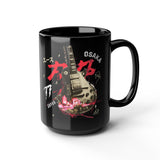 Osaka 77 Neon Guitar Black Mug 15oz