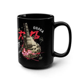 Osaka 77 Neon Guitar Black Mug 15oz