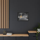 Street Night 24 x 18 Matte Canvas, Framed (Multi-color)