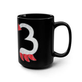 Lucky 3 Cats Black Mug 15oz