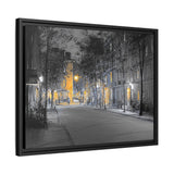 Street Night 24 x 18 Matte Canvas, Framed (Multi-color)