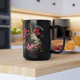 Osaka 77 Neon Guitar Black Mug 15oz