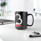 Lucky 3 Cats Black Mug 15oz