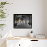 Street Night 24 x 18 Matte Canvas, Framed (Multi-color)
