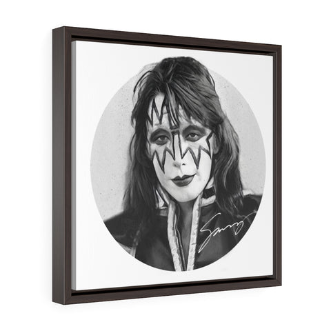 Ace Frehley Portrait - Square Framed Premium Gallery Wrap Canvas