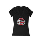 Wicked Lester Women's Jersey Short Sleeve Deep V-Neck Tee