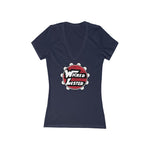 Wicked Lester Women's Jersey Short Sleeve Deep V-Neck Tee