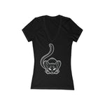 Catman Michigan Women's Jersey Short Sleeve Deep V-Neck Tee