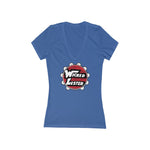 Wicked Lester Women's Jersey Short Sleeve Deep V-Neck Tee