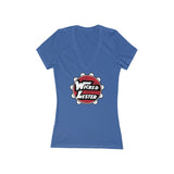 Wicked Lester Women's Jersey Short Sleeve Deep V-Neck Tee