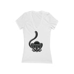 Catman Michigan Women's Jersey Short Sleeve Deep V-Neck Tee