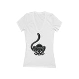 Catman Michigan Women's Jersey Short Sleeve Deep V-Neck Tee