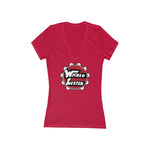 Wicked Lester Women's Jersey Short Sleeve Deep V-Neck Tee