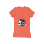 Wicked Lester Women's Jersey Short Sleeve Deep V-Neck Tee