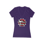 Wicked Lester Women's Jersey Short Sleeve Deep V-Neck Tee