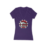 Wicked Lester Women's Jersey Short Sleeve Deep V-Neck Tee
