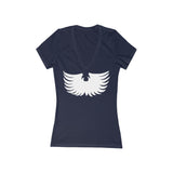 Eagle Wings Women's Jersey Short Sleeve Deep V-Neck Tee